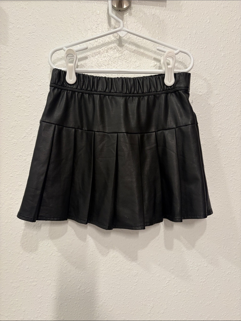 abercrombie kids - Black Faux Leather Pleated Skater Skirt